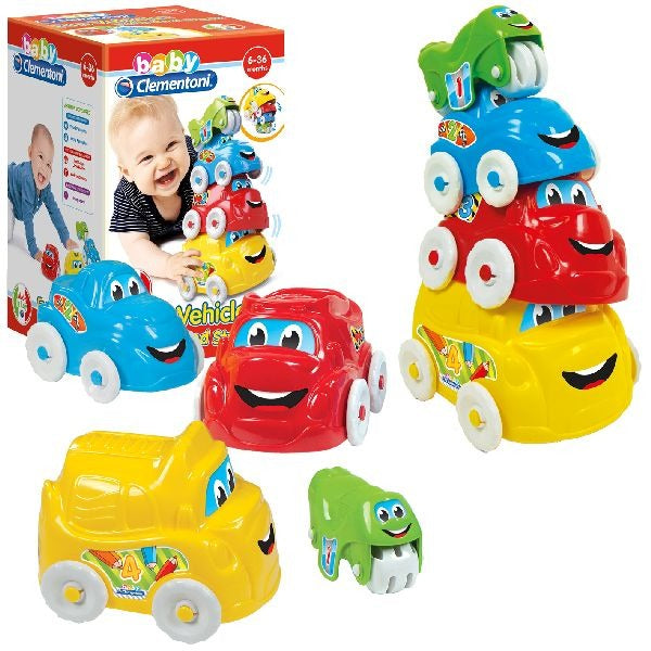 Clementoni Stacking Cars - Set of 4 Vehicles - For Ages 6 to 36 Months