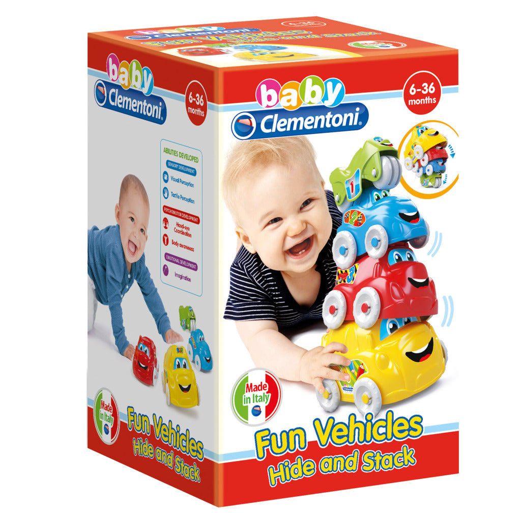 Clementoni Stacking Cars - Set of 4 Vehicles - For Ages 6 to 36 Months