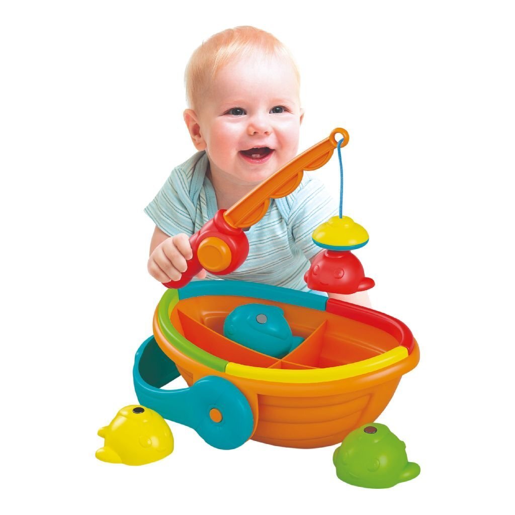 Clementoni Baby Colour Fishing Game - 4 Fish, Magnetic Rod - Educational Toy