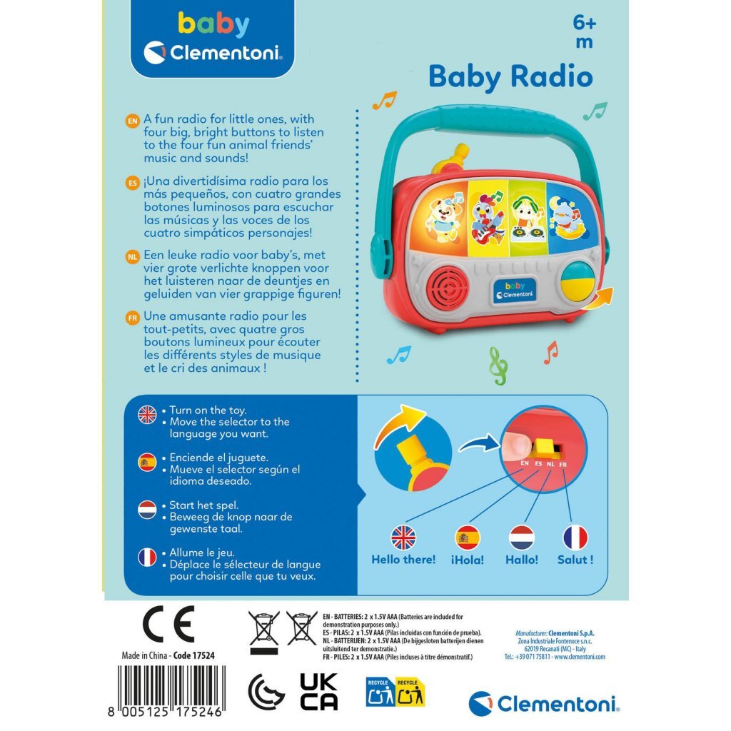 Clementoni Baby Radio - Activity Center with Light and Sound