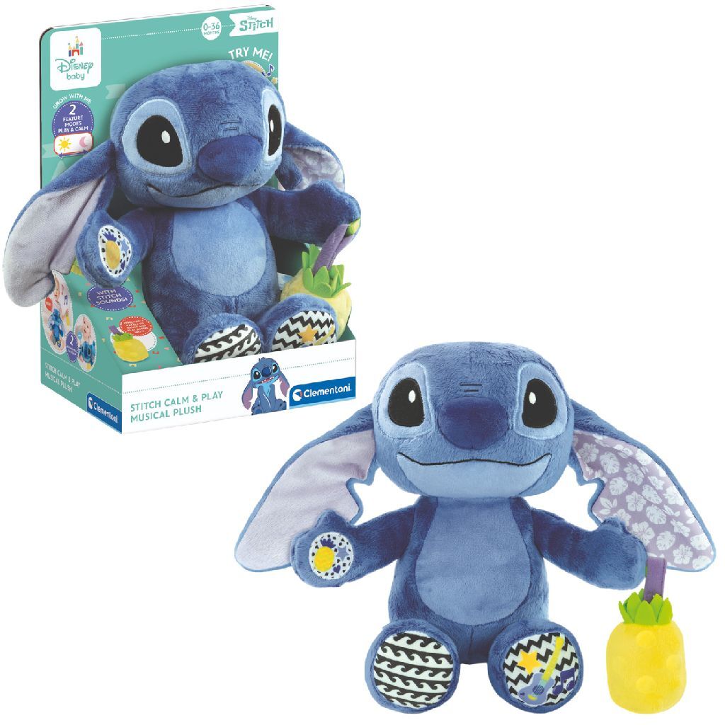 Clementoni Musical Activity Plush Toy Disney Stitch - Soft Toy with Sound