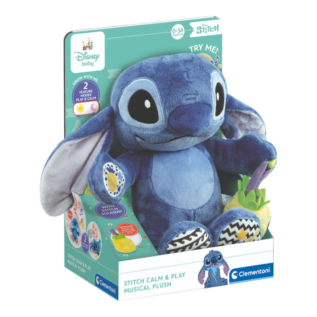 Clementoni Musical Activity Plush Toy Disney Stitch - Soft Toy with Sound