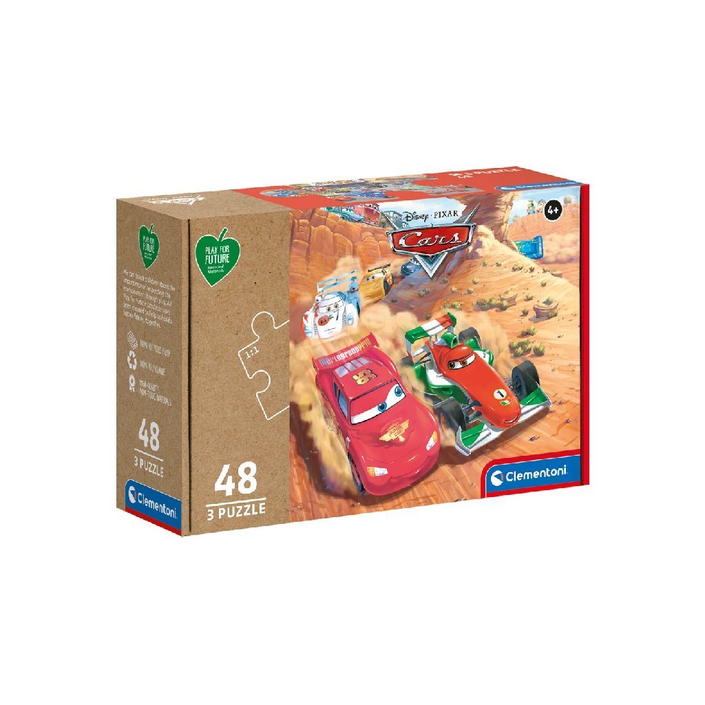 Clementoni Disney Cars Puzzle 3x48 Pieces - Fun Puzzles for Kids