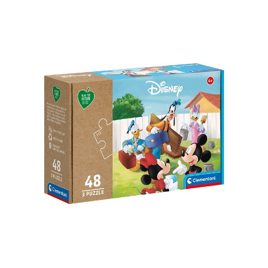 Clementoni Disney Mickey Mouse Puzzle 3x48 Pieces - Fun Puzzles for Kids