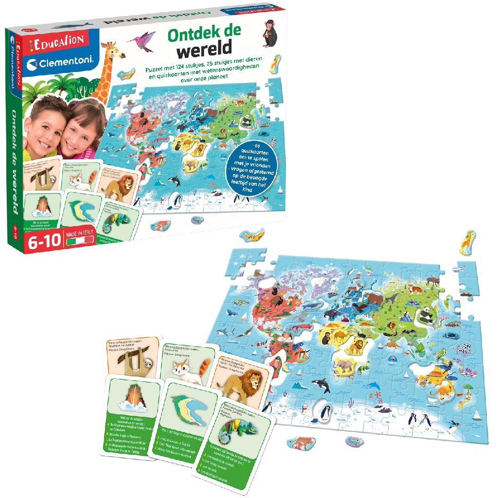 Clementoni Discover the World Animal Game - Puzzle and Activities for Ages 6+