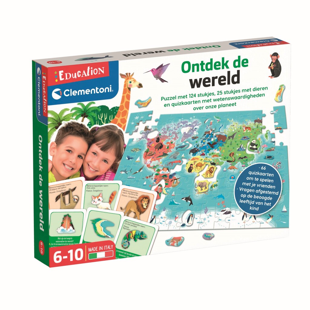 Clementoni Discover the World Animal Game - Puzzle and Activities for Ages 6+