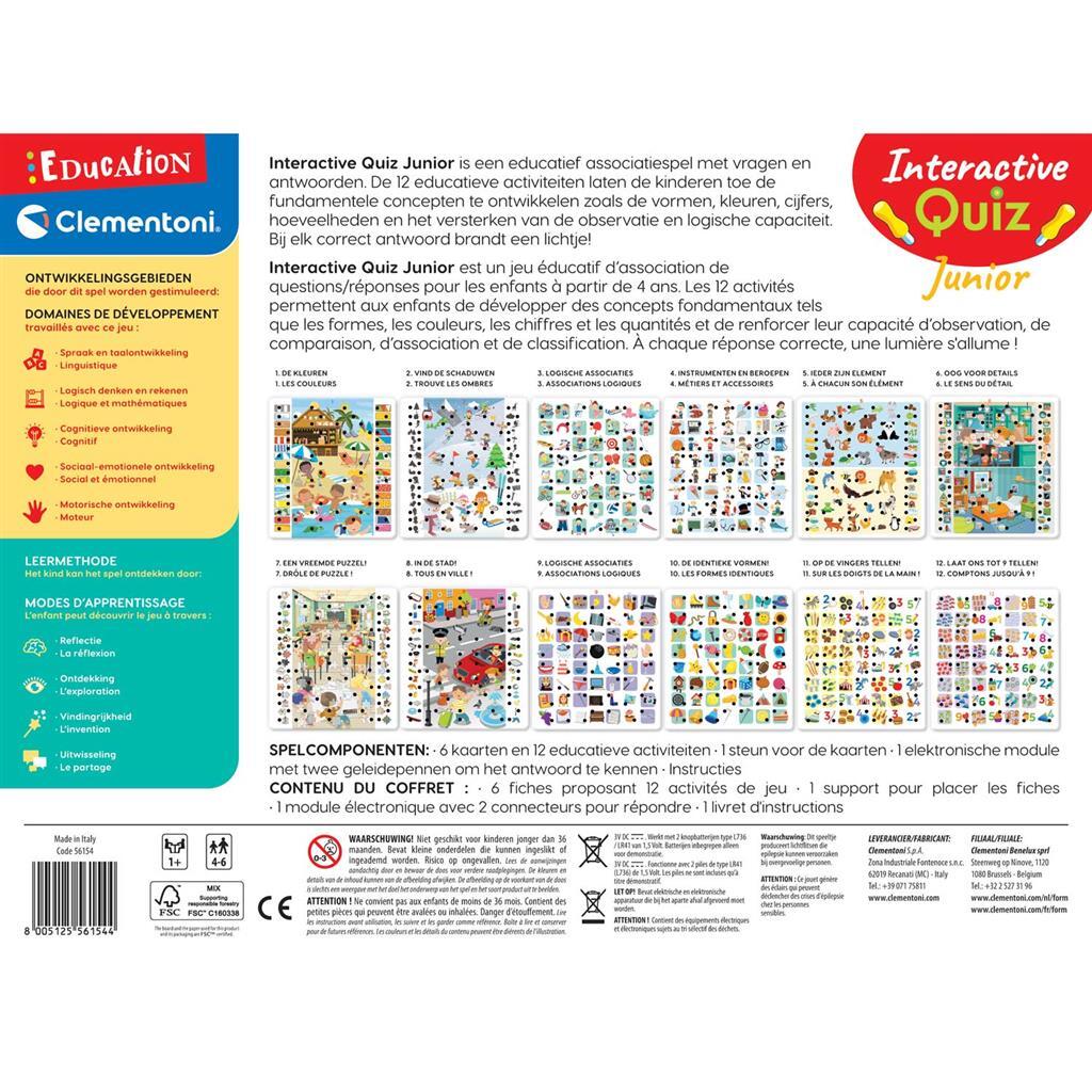 Clementoni Interactive Quiz Junior - Educational Game for Ages 4-6