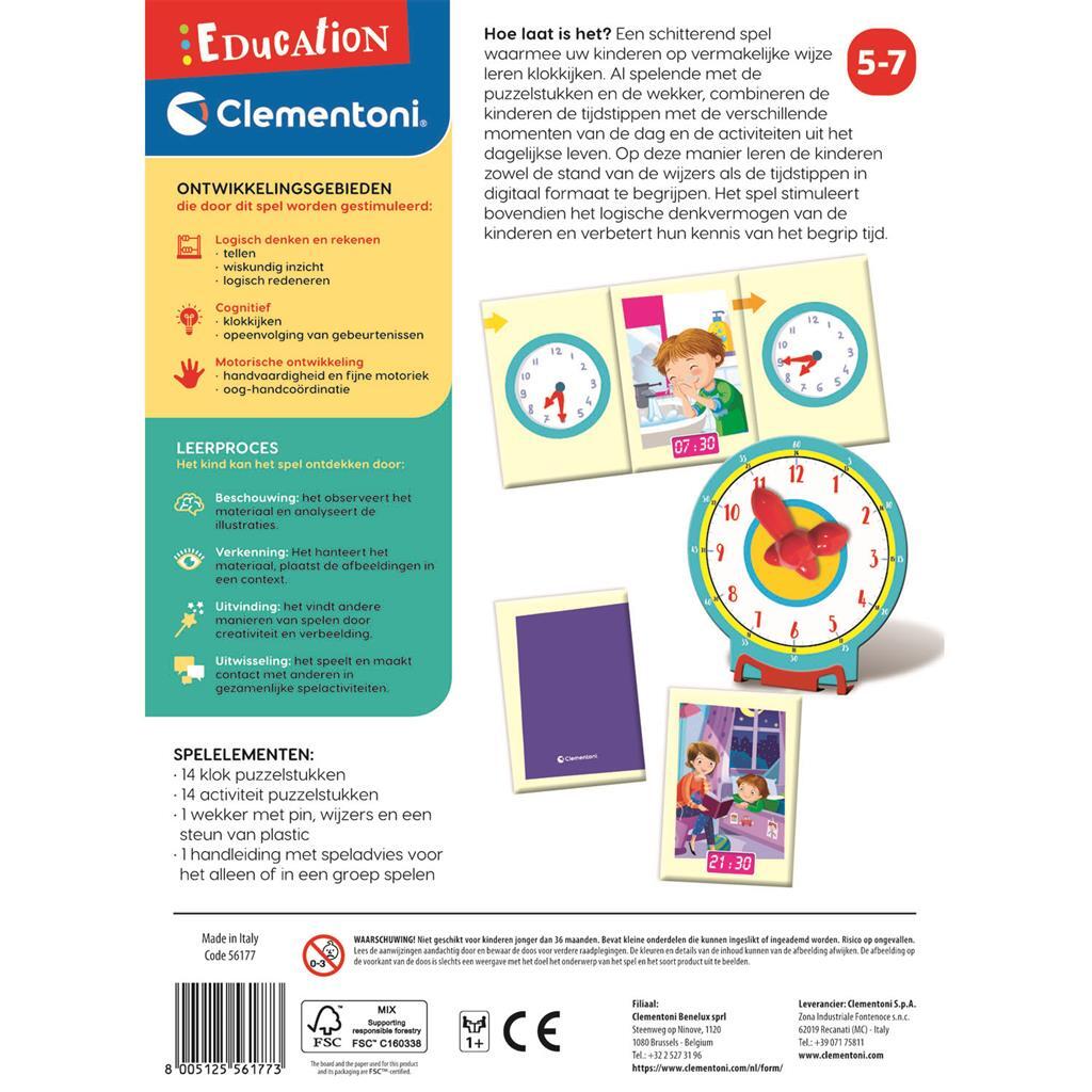 Clementoni Education What Time Is It? Educational Game for Ages 5-7