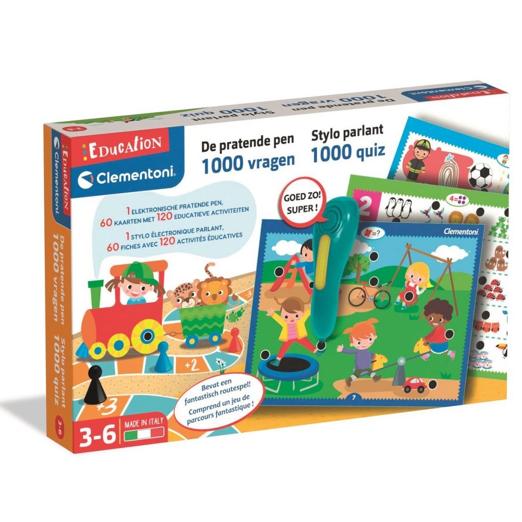 Clementoni Talking Educational Pen 1000 Quiz - Learning Game for Ages 5+