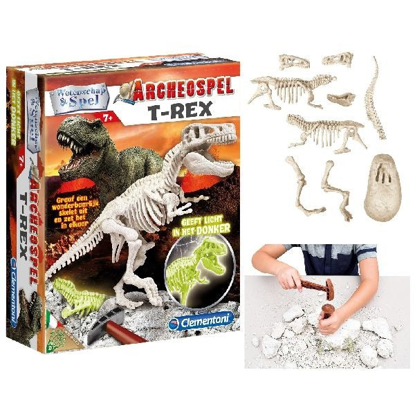 Tyrannosaurus rex Skeleton Excavation Kit with Hammer and Chisel for Paleontologists