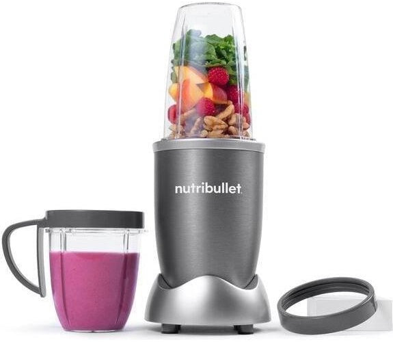 NutriBullet NB606DG. Schüsselkapazität: 0,7 l. Typ: Tischplatten-Mixer, Produktfarbe: Silber. Material Mixerschüssel: Kunststoff, Gehäusematerial: Kunststoff, Materiallgriff: Kunststoff. Leistung: 600 W, Energiequelle: AC. Breite: 139 mm, T afbeelding 1