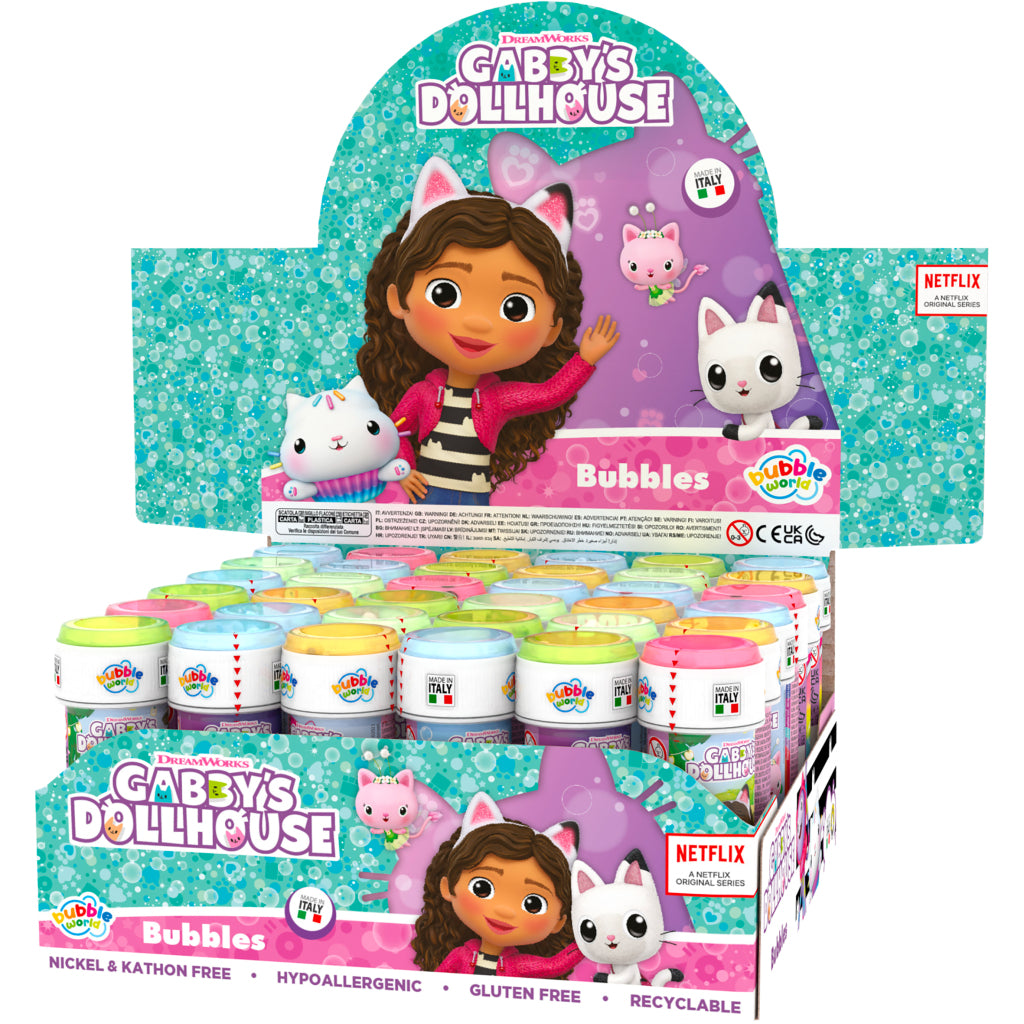 Gabby's Dollhouse Bubble Blower 60 ml 36 Pieces for Children 3+