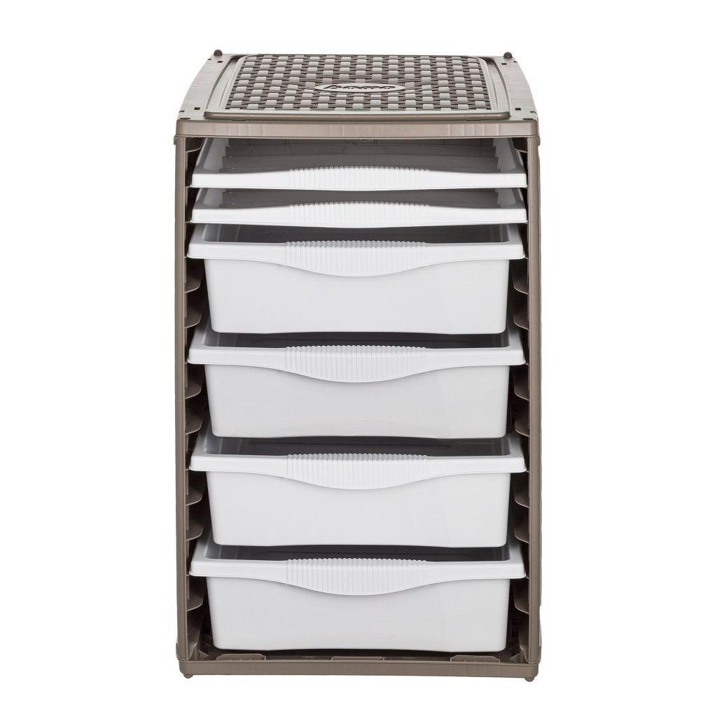 Bama Ri,ordino Storage System 34x41x53 cm Taupe/White