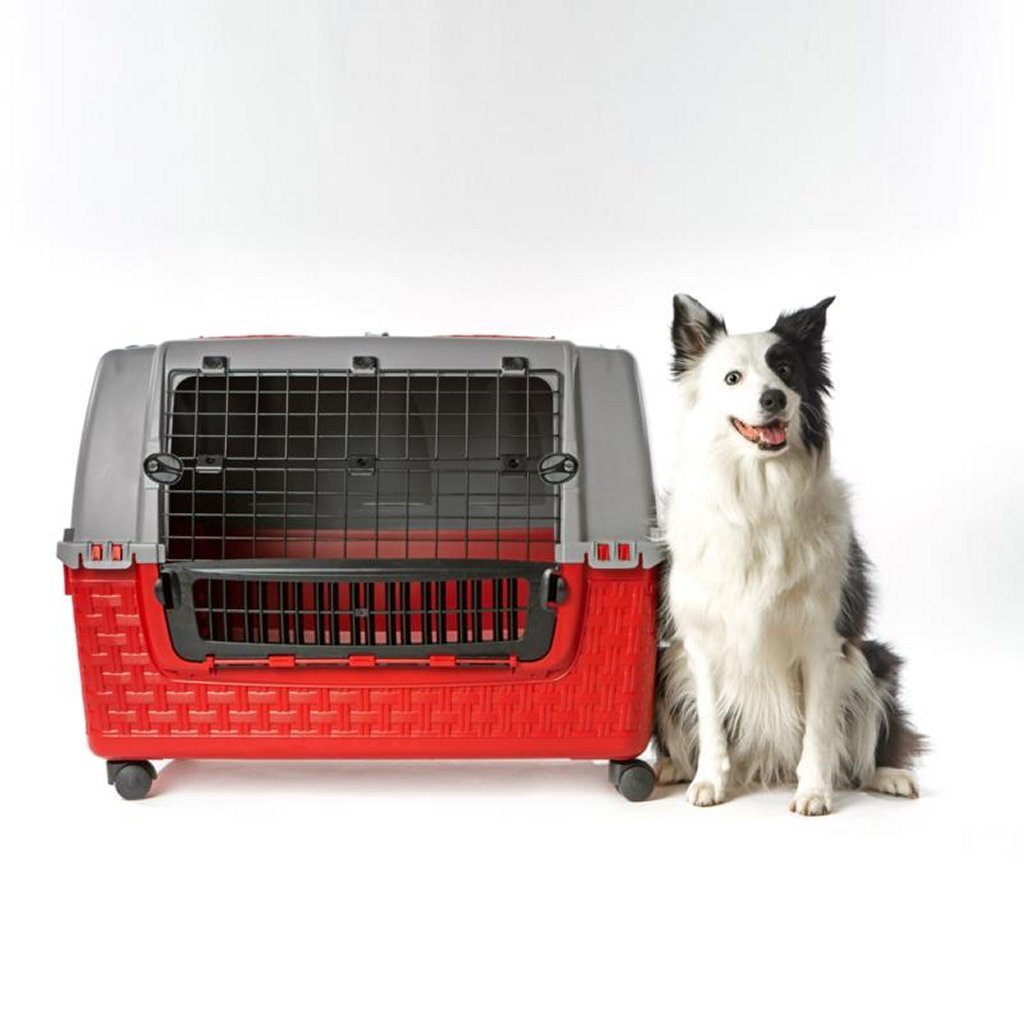 Bama Pet Transport Box with Wheels 88x52x60 cm Red/Grey