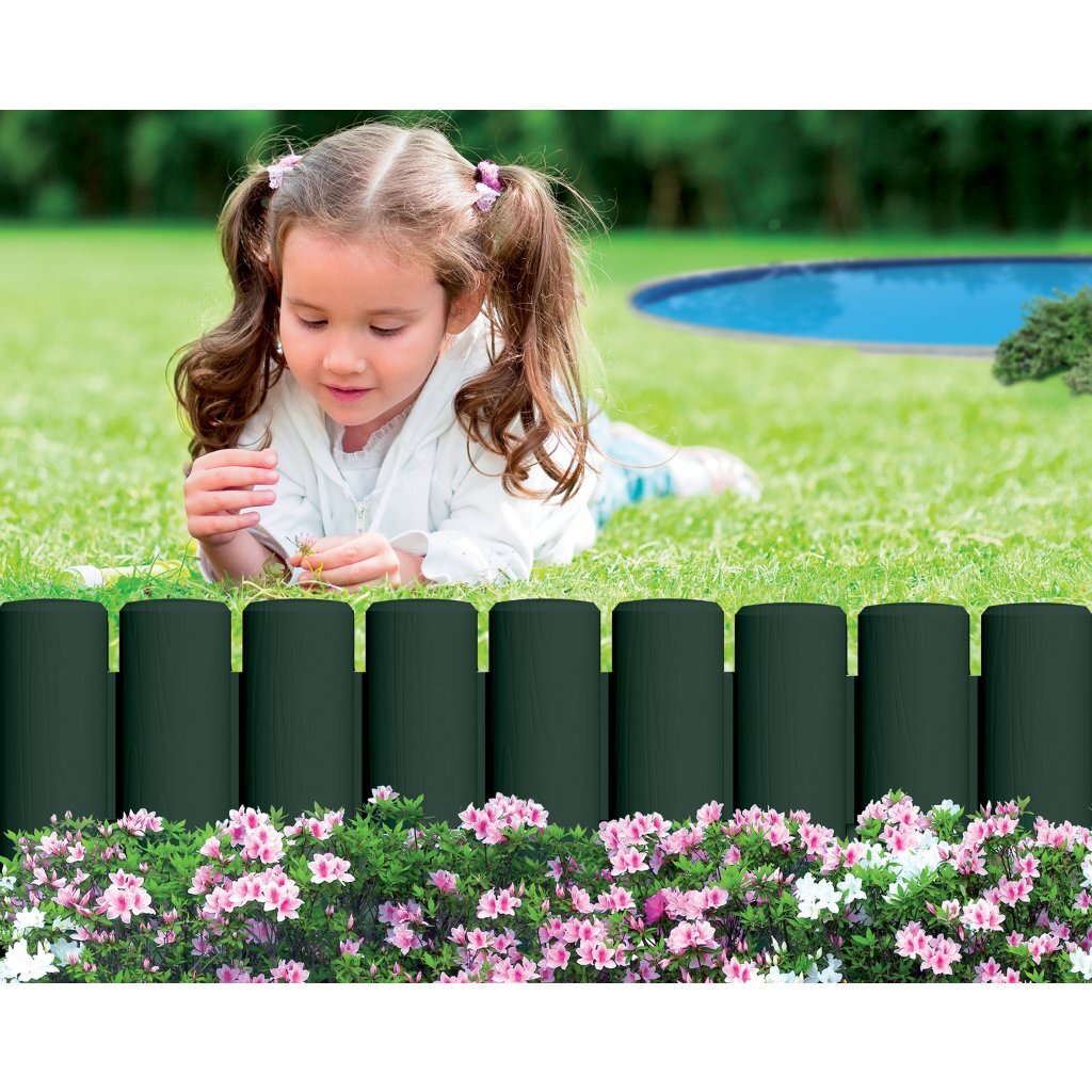 Bama Garden Modular Edging Faux Wood 38.5x15 cm 6 Pieces Green
