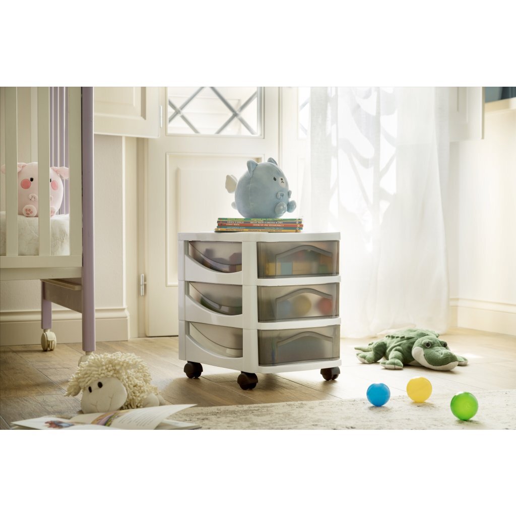 Bama Big Hobby Drawer System 3 Drawers 30x30x40 cm White/Grey