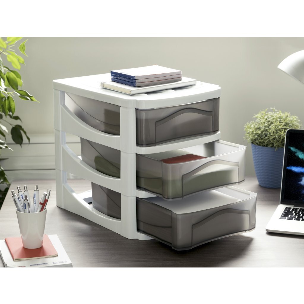 Bama Big Hobby Drawer System 3 Drawers 30x30x40 cm White/Grey