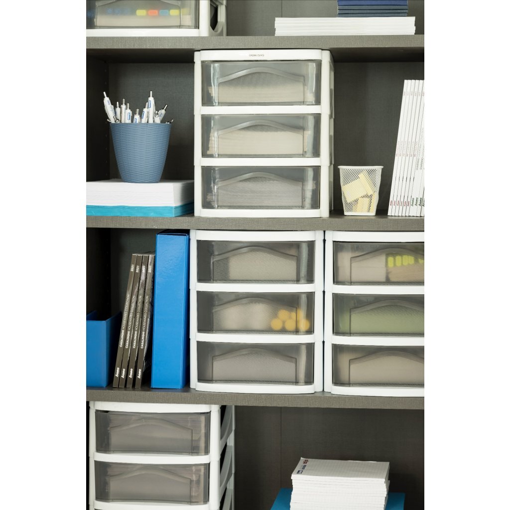 Bama Big Hobby Drawer System 3 Drawers 30x30x40 cm White/Grey