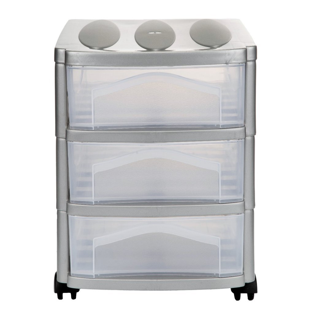 Bama Big Hobby Drawer System 3 Drawers 30x30x40 cm Silver/White