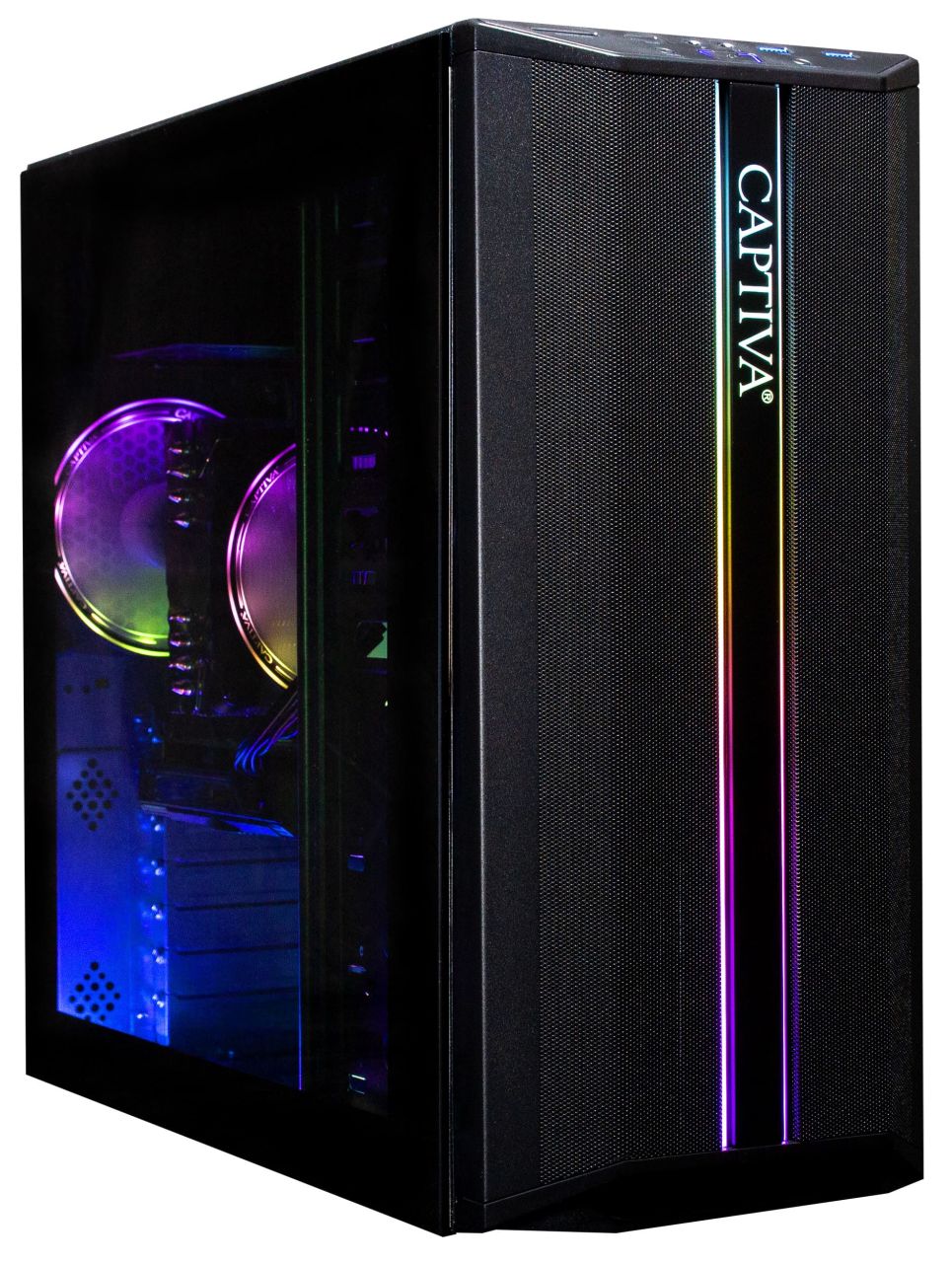 Captiva Gaming AG 122 RGB PC Case AMD Ryzen 5 5600 G A520M Motherboard 32 GB DDR4 500 GB NVMe SSD