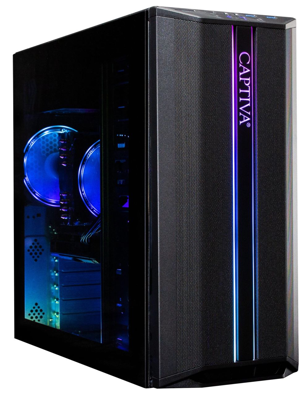 Captiva Gaming AG 122 RGB PC Case AMD Ryzen 5 5600 G A520M Motherboard 32 GB DDR4 500 GB NVMe SSD