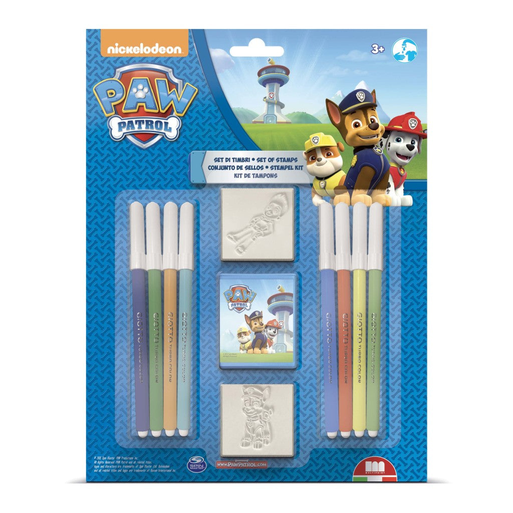 Paw Patrol Color and Stamp Set, 11 Pieces, for Children Aged 3 and Up