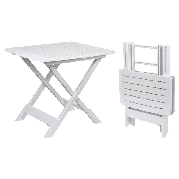 Folding Camping Table, White, Unfolded 72x79x70cm