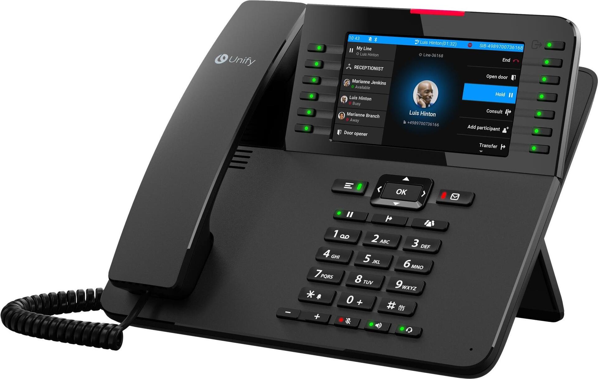 Unify OpenScape Desk Phone CP710 - VoIP Phone - SIP, HFA - Multi-line Operation - Black (L30250-F600-C583)