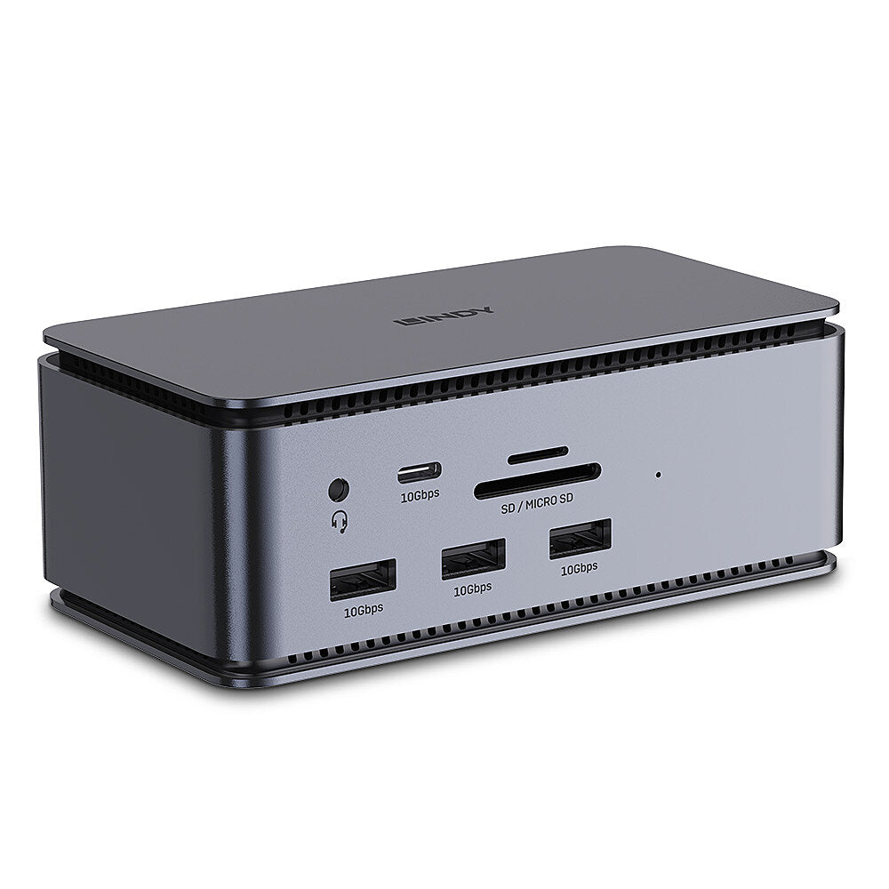 Lindy DST-Pro USB4 - Andocken - USB4 - 100 W - 3,5 mm - 1000 Mbit/s - Anthrazit (43372)