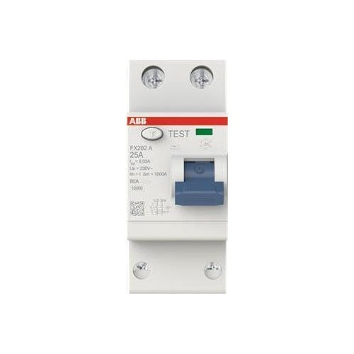 ABB FI-Schutzschalter FX202A-25/0.03 2P Typ A 25A 30mA (2CSF202165R1250) afbeelding 1