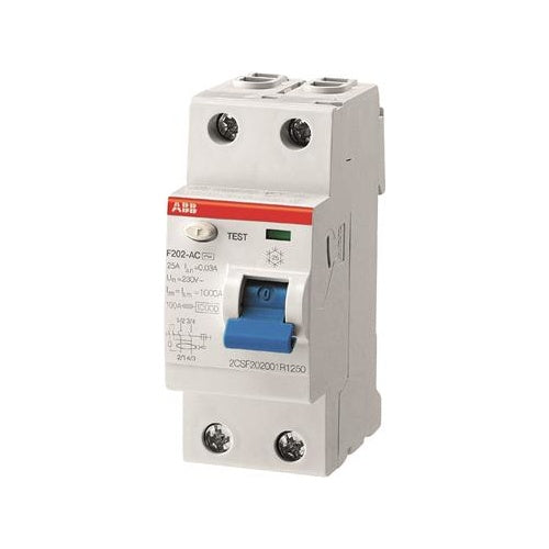 ABB FI-Schutzschalter 25A F202A-25/0,3 pro M compact 2pol. 300mA F202A-25/0,3 (2CSF202101R3250) afbeelding 1