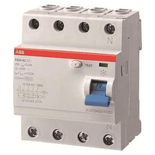 ABB F204A-40/0,03L FI-Schutzschalter 4P,40A,30mA,N links (2CSF204123R1400) afbeelding 1