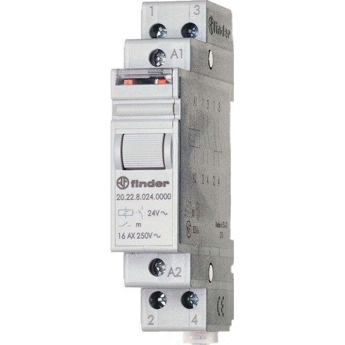 Finder | Impulse Relay | 20.22.9.024.4000 24V - Pulse Switch | For DIN Rail Systems | DIN Rail Module afbeelding 1
