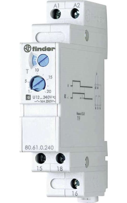 Finder Zeitrelais Rückfallverzögerung ohne Hilfsspannung 80.61.0.240.0000 80.61.0.240.0000 24 - 240 V DC/AC 1 Wechsler 8 (80.61.0.240.0000) afbeelding 1