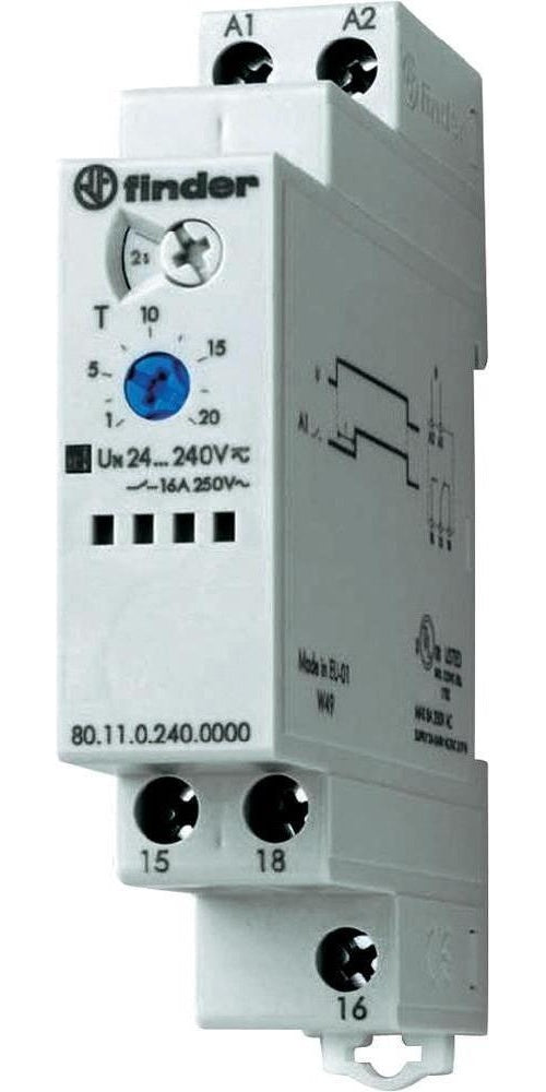 Finder 8012823324661 Leistungsrelais Grau (801102400000) afbeelding 1