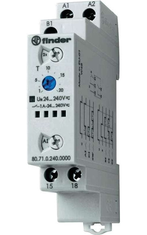 Finder Zeitrelais Multifunktion, Halbleiter-Ausgang 80.71.0.240.0000 80.71.0.240.0000 24 - 240 V DC/AC 1 Schließer 1 A 2 (80.71.0.240.0000) afbeelding 1