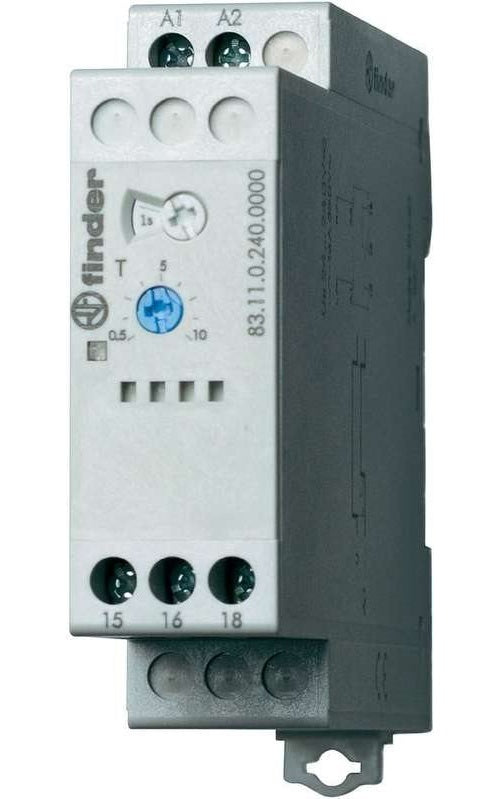 Finder Industrie-Zeitrelais 83.11.0.240.0000 24 - 240 V DC/AC 1 Wechsler 16 A Max. 400 V/AC (83.11.0.240.0000) afbeelding 1