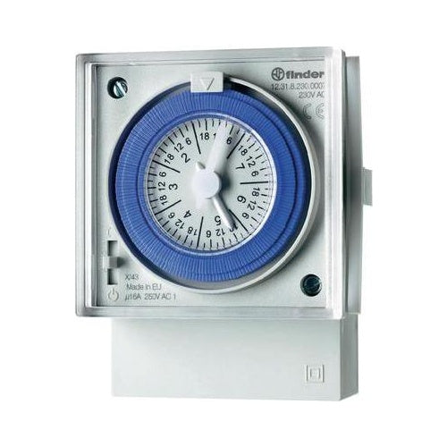 Finder Mechanische Schaltuhr für Frontaufbau, Serie 12.31 12.31.8.230.0007 230 V/50 - 60 Hz 1 Wechsler 16 A 250 V/AC (AC (12.31.8.230.0007) afbeelding 1