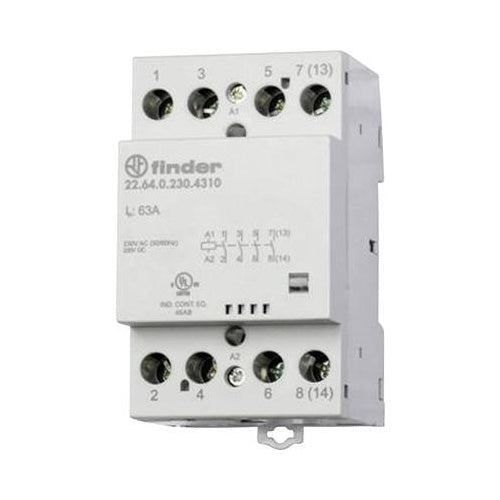Finder Installationsschütz 22.64.0.230.4710 3 Schließer/1 Öffner (30/110/220 V) 63/4/1,2 A (22.64.0.230.4710) afbeelding 1