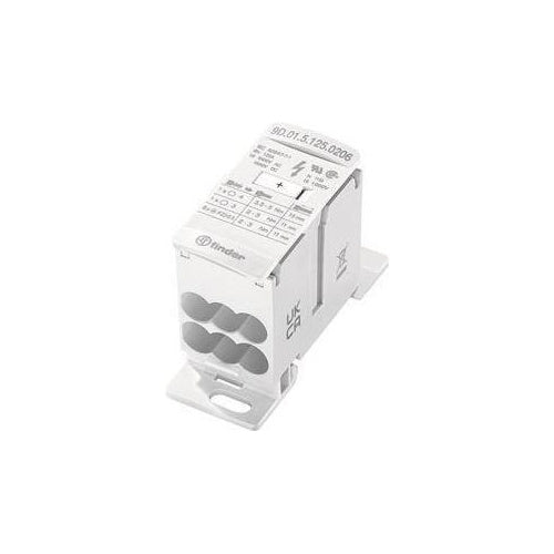 Finder 9D.01.5.125.0206 Verteiler Weiß 8polig 16 mm² 125 A 1000 V/AC, 1500 V/DC Leiter-Typ = L, N, PE (9D.01.5.125.0206) afbeelding 1