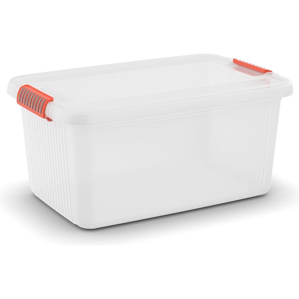 Kis K Latch Box L Storage Box with Lid 43 L Transparent/Orange