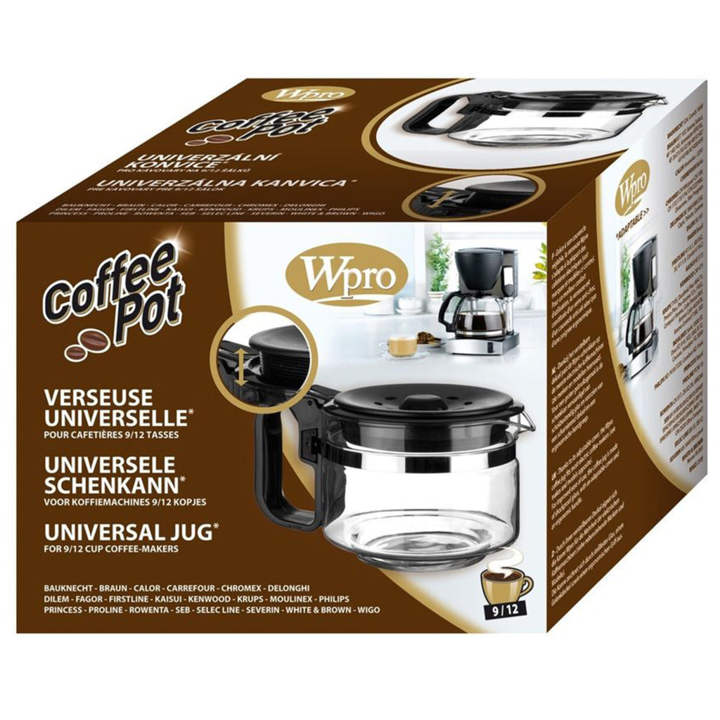 WPRO Universal Coffee Pot 9/12 Cups - Compatible with Various Coffee Machines