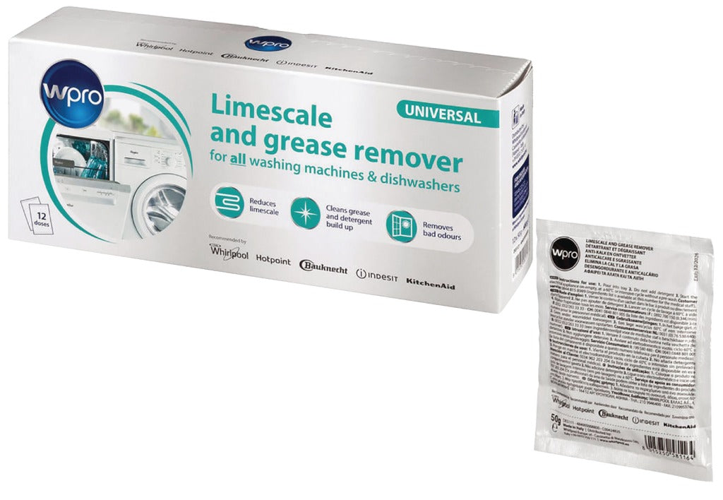 WPRO Descaler Dishwasher/ Washing Machine 600 g - 12 Sachets