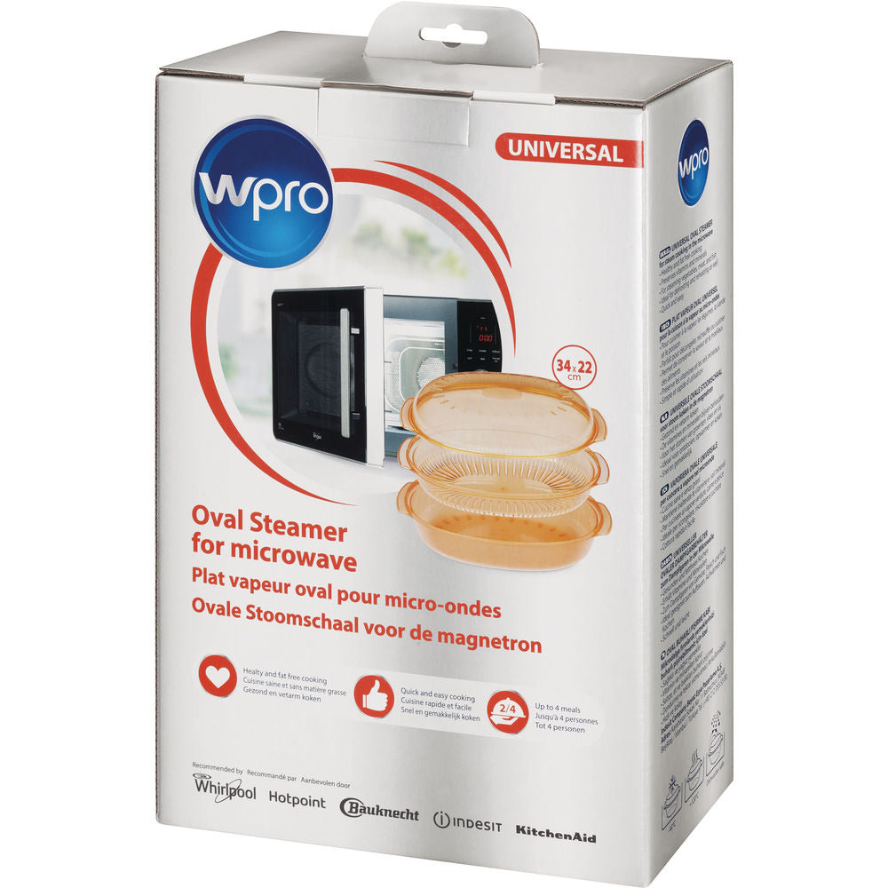WPRO Oval Steam Dish 2.5ltr - Microwave Safe, Dishwasher Safe