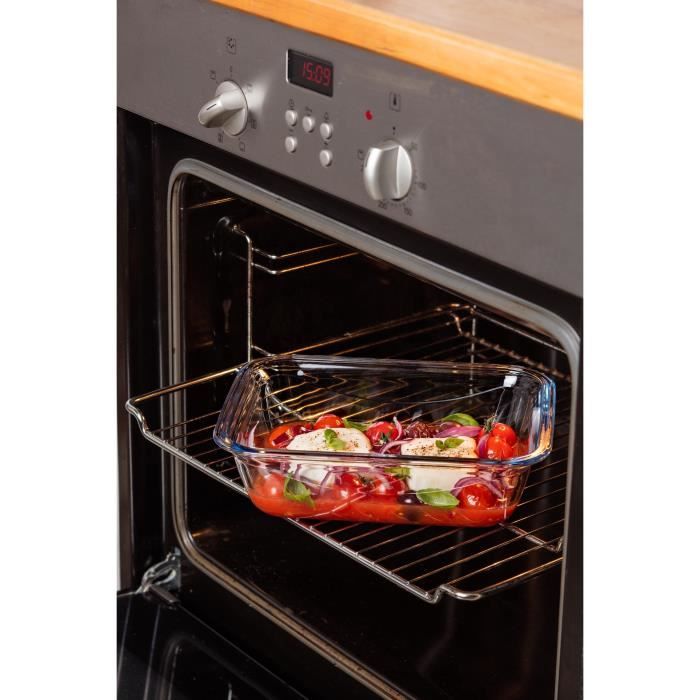 PYREX Rectangular Container with Lid - 20 x 15 cm - 800 ml - Cook & Go - Borosilicate Glass