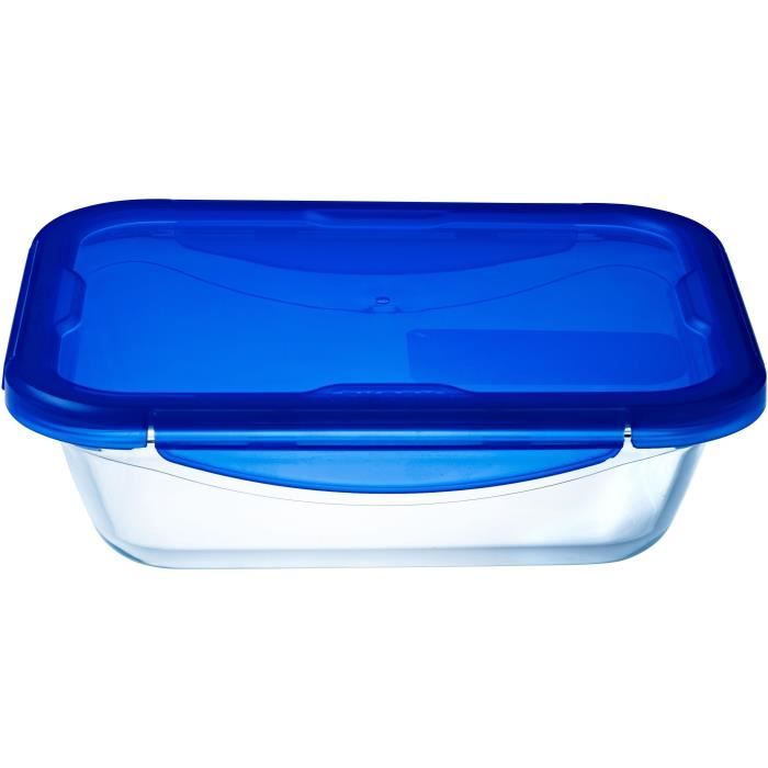PYREX Rectangular Container with Lid - 30 x 23 cm - 3.30 L - Cook & Go - Borosilicate Glass
