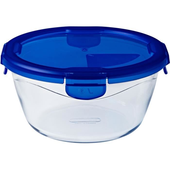 PYREX Round Container with Lid - 20 cm - 1.6 L - Cook & Go - Borosilicate Glass