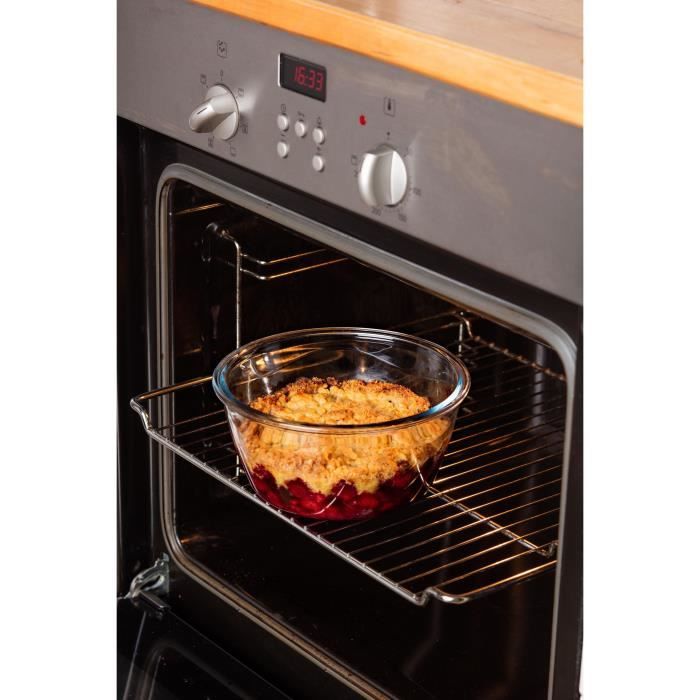 PYREX Round Container with Lid - 20 cm - 1.6 L - Cook & Go - Borosilicate Glass