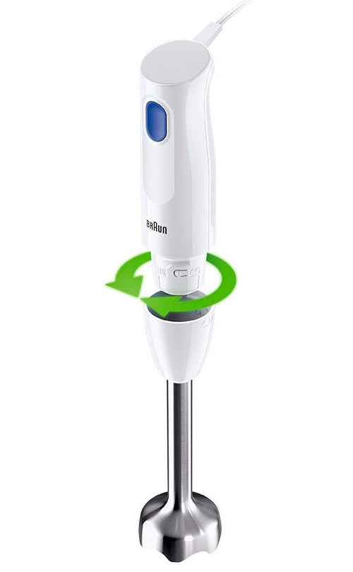 Braun MQ10.202M Stabmixer MultiQuick 1 Extra Leichter Pürierstab mit Edelstahl-Mixfuß und EasyTwist System, inkl. Zerkleinerer, Schneebesen und 600 ml Mix- & Messbecher, 450 Watt, Weiß (MQ10.202MWH) afbeelding 4