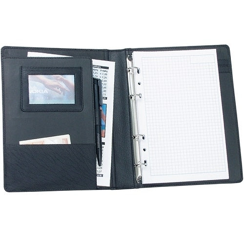 Jüscha 30007 - Präsentationsmappe - A5 - Leder - black - Visitenkarte - Papier - Mittelschnalle (30007)